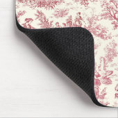 ヴィンテージエレガントレッドトイレデジュイ マウスパッド (コーナー)