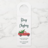 ヴィンテージエレガントレッドトラッククリスマスホリデー ボトルネックタグ (正面)