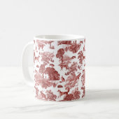 ヴィンテージエレガントレッドトワールキツネウサギinウッドランド コーヒーマグカップ (正面左)