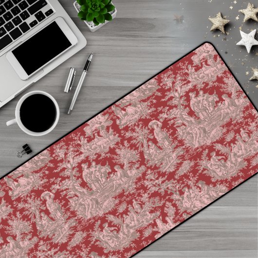 ヴィンテージエレガントレッドピンクトイレデジュイ デスクマット