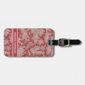 ヴィンテージエレガントレッドピンクトイレデジュイ ラゲッジタグ (正面横)