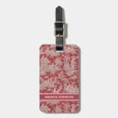 ヴィンテージエレガントレッドピンクトイレデジュイ ラゲッジタグ (正面縦)