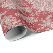 ヴィンテージエレガントレッドピンクトイレデジュイ ラッピングペーパー (ロールコーナー)