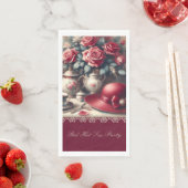 ヴィンテージエレガントレッドローズハットティーパーティー (インサイチュ)