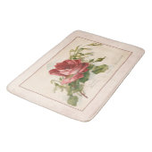 ヴィンテージエレガントレッドローズ バスマット (アングル)