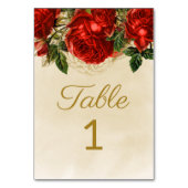 ヴィンテージエレガントレッドローゼシャンパンテーブル1 テーブルナンバー (裏面)