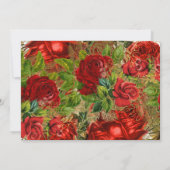 ヴィンテージエレガントレッドローゼス誕生日サンキュー サンキューカード (裏面)