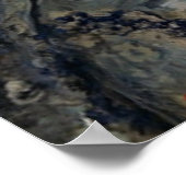 ヴィンテージエレガントレディーインブルーレースシルク ポスター (角)