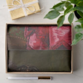 ヴィンテージエレガントレディーインレッドデコップページティッシュペーパー 薄葉紙 (ギフト)