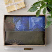 ヴィンテージエレガントレディ・イン・ブルー・ドレス・デコpage 薄葉紙 (ギフト)