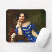 ヴィンテージエレガントレディ・イン・ブルー マウスパッド (マウス)