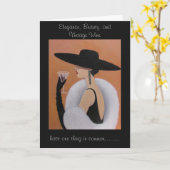 ヴィンテージエレガントレディ、誕生日カード カード (黄色い花)