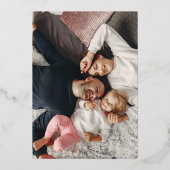 ヴィンテージエレガントレトロクリスマスフォト金ゴールド 箔シーズンカード (裏面)