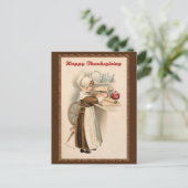 ヴィンテージエレガントレトロハッピーサンクスギビング挨拶 シーズンポストカード (スタンド正面)
