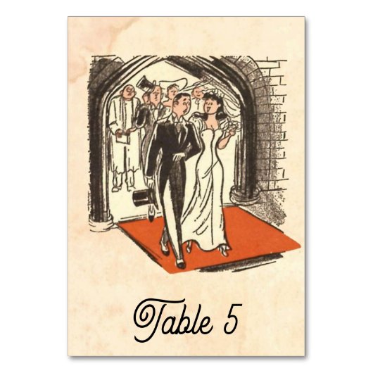 ヴィンテージエレガントレトロ素朴結婚ブック テーブルナンバー (正面)