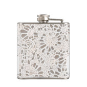 ヴィンテージエレガントレースとリネンカスタム フラスク (裏面)