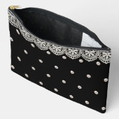 ヴィンテージエレガントレースと真珠のモノグラカスタムム アクセサリーポーチ (見開き)