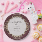 ヴィンテージエレガントロココワインと金ゴールドブライダル茶 ペーパープレート (パーティー)