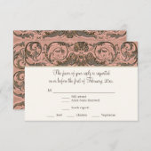 ヴィンテージエレガントロコシェルw赤面n金ゴールドRSVP 出欠カード (正面/裏面)