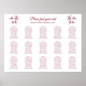 ヴィンテージエレガントロマンスのブルゴーニュのシーティングチャート ポスター (正面)