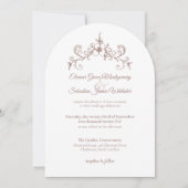 ヴィンテージエレガントロマンスダークシャンパ結婚ーニュ 招待状 (正面)