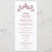 ヴィンテージエレガントロマンスブルゴーニュのフードリンクメニュー プログラム (裏面)