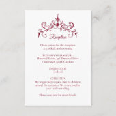 ヴィンテージエレガントロマンスブルゴーニュフローラ結婚ズ エンクロージャーカード (正面)