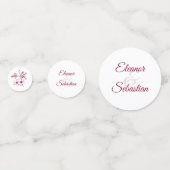 ヴィンテージエレガントロマンスブルゴーニュフローラ結婚ズ コンフェッティ (正面)