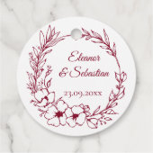 ヴィンテージエレガントロマンスブルゴーニュフローラ結婚ズ フェイバータグ (裏面)