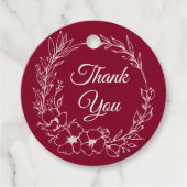 ヴィンテージエレガントロマンスブルゴーニュフローラ結婚ズ フェイバータグ (正面)