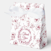 ヴィンテージエレガントロマンスブルゴーニュフローラ結婚ズ フェイバーボックス (正面)