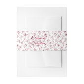 ヴィンテージエレガントロマンスブルゴーニュフローラ結婚ズ 招待状ベリーバンド (正面例)