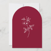 ヴィンテージエレガントロマンスブルゴーニュフローラ結婚ズ 招待状 (裏面)