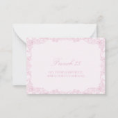 ヴィンテージエレガントロマンチックなピンクのカクテルカード ノートカード (正面)