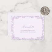 ヴィンテージエレガントロマンチックな紫のカクテルカード ノートカード (正面/裏面インサイチュ)