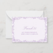 ヴィンテージエレガントロマンチックな紫のカクテルカード ノートカード (正面)