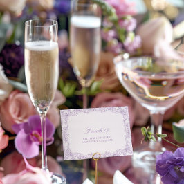 ヴィンテージエレガントロマンチックな紫のカクテルカード ノートカード