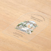 ヴィンテージエレガントロマ結婚ティック アクリル招待状 (レイダウン)