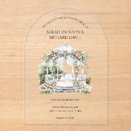 ヴィンテージエレガントロマ結婚ティック アクリル招待状