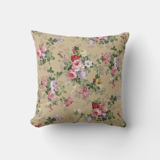 ヴィンテージエレガント人気があるバラフローラ クッション (正面)