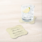 ヴィンテージエレガント以外の写真の結婚式の日付の保存 ペーパーコースター (インサイチュ)