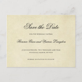 ヴィンテージエレガント以外の写真の結婚式の日付の保存 案内ポストカード