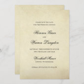 ヴィンテージエレガント以外フォーマルの結婚写真 セーブザデート (正面/裏面)