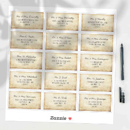 ヴィンテージエレガント個別ゲスト住所 シール