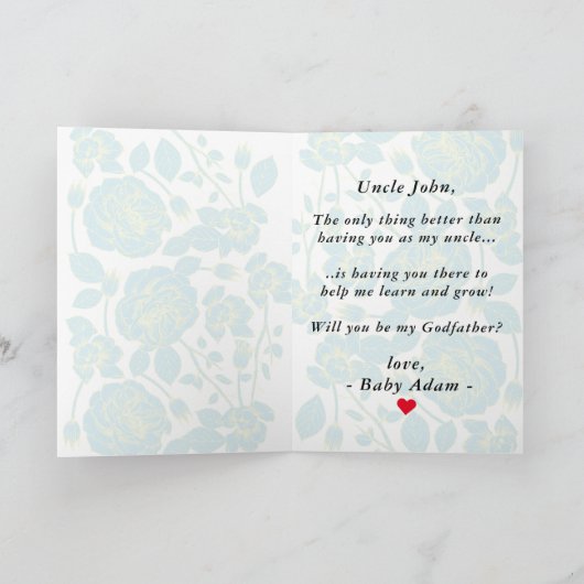ヴィンテージエレガント写真のゴッドファザー提案 カード (内部)