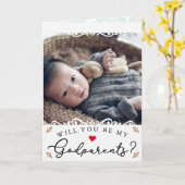 ヴィンテージエレガント写真のゴッドペアレンツ提案 カード (黄色い花)