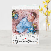 ヴィンテージエレガント写真のゴッドマザー提案 カード (黄色い花)