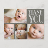 ヴィンテージエレガント写真ベビーありがとうポストカード 案内ポストカード (正面)