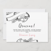 ヴィンテージエレガント写真Gracias Mis Quince Anos サンキューカード (正面)