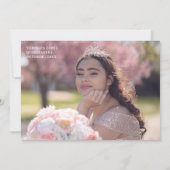 ヴィンテージエレガント写真Gracias Mis Quince Anos サンキューカード (裏面)